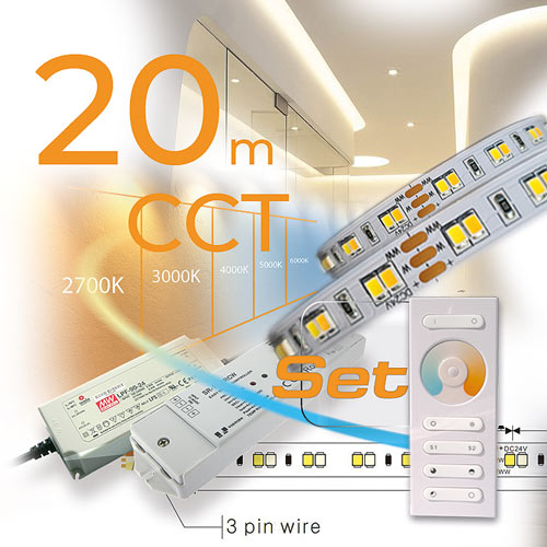 LED Streifen Set in CCT oder warmweiß 10 bis 20m Länge dimmbar
