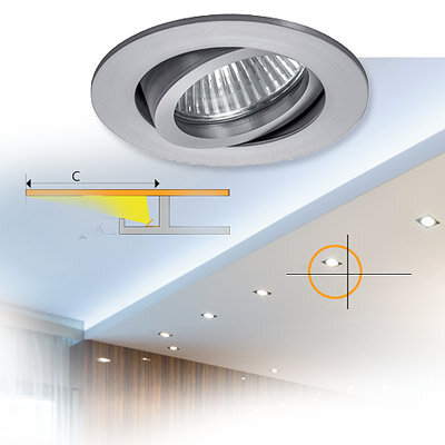 Lichtdecke mit eingebauten Spots und Einbaustrahler