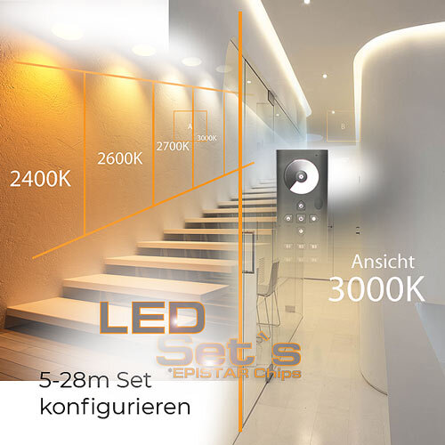 LED Band Komplett Set weiss  dimmbar mit Trafo und Fernbedienung