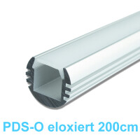 Led Profile 2m, Design, runde Form PDS-O Aluminium eloxiert