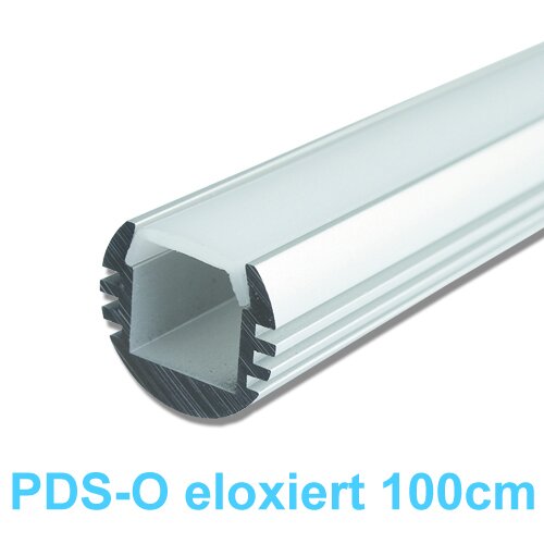 Led Profile 1m, Design, runde Form PDS-O Aluminium eloxiert