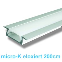 Led Profile micro-K 2m Aluminiumprofil eloxiert