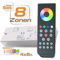 Led Controller RGBW 4x8 Ampere inkl Fernbedienung 8 Zonen...