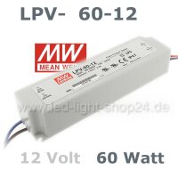 Led Trafo MEANW 12Vl LPV-Serie 60Watt wasserfest IP67