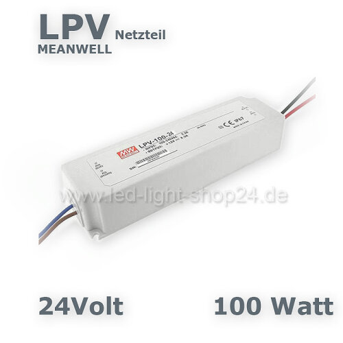 Led Trafo MEANW 24V LPV-Serie 100Watt 24Volt wasserfest IP67