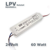 Led Trafo MEANW 24Vl LPV-Serie 60Watt 24Volt wasserfest IP67