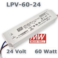 Led Trafo MEANW 24Vl LPV-Serie 60Watt 24Volt wasserfest IP67