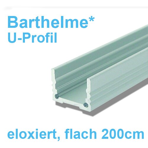 Led Profil eloxiert 200cm U-profil, flach