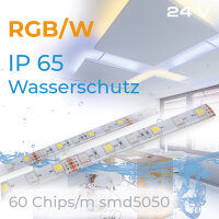 Led Stripe RGBW 2700 K EPISTAR 14,4Watt/1m  IP65 24Volt   500cm Länge