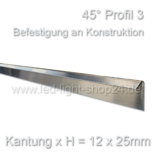 Led Profil 45° für indirekte Beleuchtung 160cm Aluminium