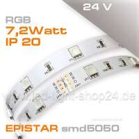 24V EPISTAR smd5050 5m Rolle Led Streifen RGB IP20 