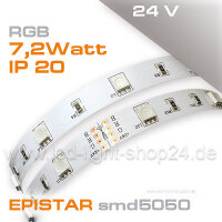 24V EPISTAR smd5050 5m Rolle Led Streifen RGB IP20