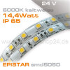 24V EPISTAR smd5050 5m Rolle Led Streifen kaltweiss 6500K IP65