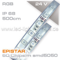 24V EPISTAR smd5050 5m Rolle Led Streifen RGB IP68