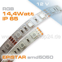 12V EPISTAR smd5050 5m Rolle Led Streifen RGB IP65
