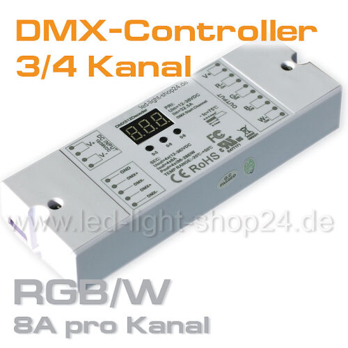 DMX Steuerung  für LED Streifen: 4 Kanäle bis...