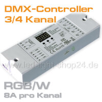 DMX Steuerung  für LED Streifen: 4 Kanäle bis je max. 8...
