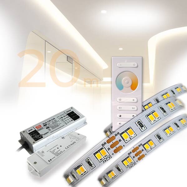 LED Komplettset  LED Streifen CCT Dualweiss 20m EPISTAR*...