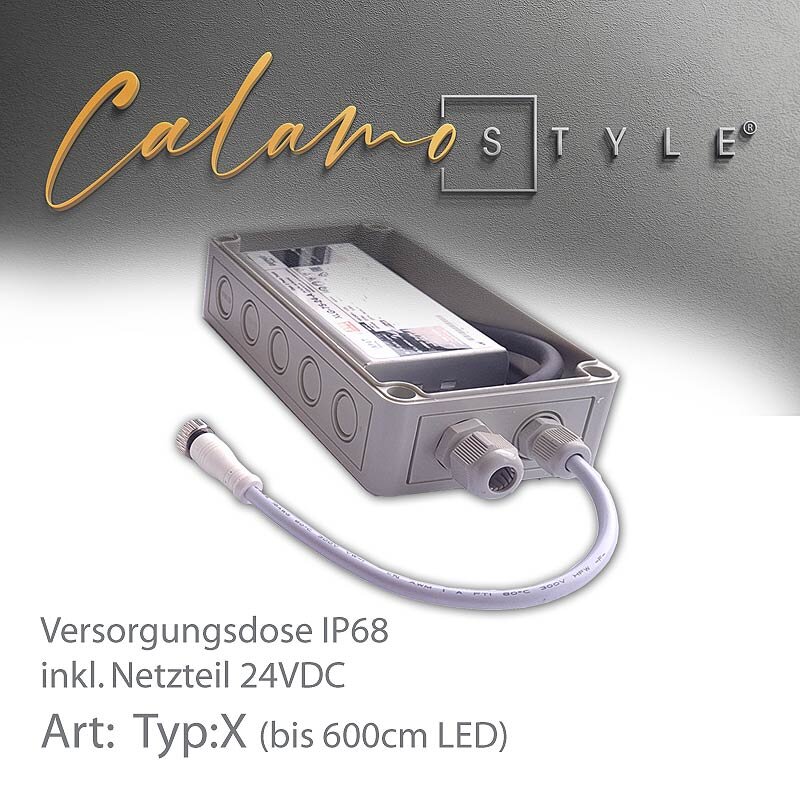 Anschlussdose IP68: TYP X  inkl Netzteil bis 600cm LED...