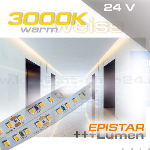 Hochwertiger LED Leuchtstreifen SMD2835 60 LED/Meter für indirekte  Beleuchtung, Dekoration, Wohnraumbeleuchtung, Komplett-Set mit Endkappen  und
