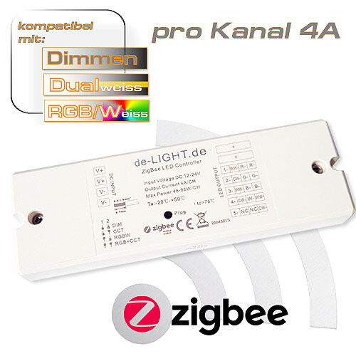 3 in1 ZIGbee 1-5 Kanal LED Steuerung /Dimmer max. 5x4A...