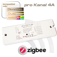 3 in1 ZIGbee 1-5 Kanal LED Steuerung /Dimmer max. 5x4A (Zur Steuerung von LED Streifen Phillips HUE/ IKEA u.a. weiss/ CCT/ RGB / RGBW und RGB/CW)