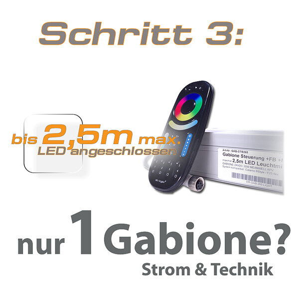 Anschlussdose für nur 1 Gabione RGB bis 36Watt