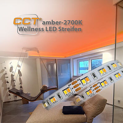 LED Streifen Amber+2700K  für Wellness +Deckenbeleuchtung +Ruheraum