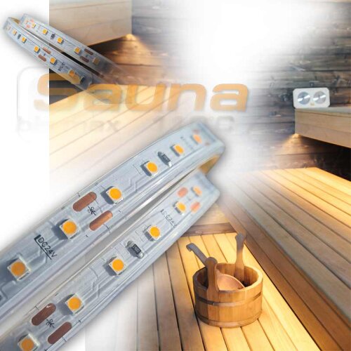 SAUNA LED Streifen 250cm / 400cm  für Sauna Beleuchtung bis 110°C