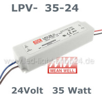 Led Trafo MEANW 24V LPV-Serie 35Watt wasserfest IP67 #1