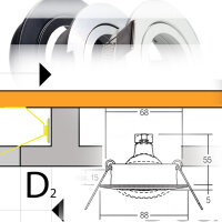 Einbaustrahler LED dimmbar  GU10  Rund