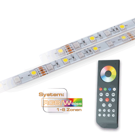 Ansicht von verschieden farbiger LED Lichtdecke: Deckenbeleuchtung perfekt umgesetzt mit einem LED Streifen Set von LED-Light-Shop24
