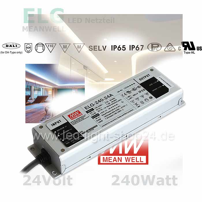 Netzteil mit 240Watt Typ ELG für Beleuchtung durch Komplett Set CCT