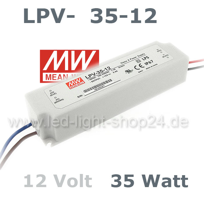 LPV 35 12 Volt Netzteil mit 12 Volt Gleichspannung