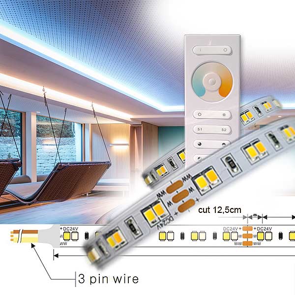 Led Streifen Set 20m dualweiss CCT mit Trafo Led Strip und Fernbedienung