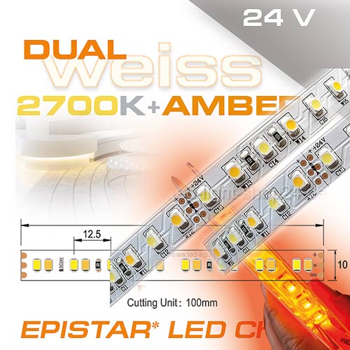 Orange Farbe leuchtender LED Streifen 24VDC