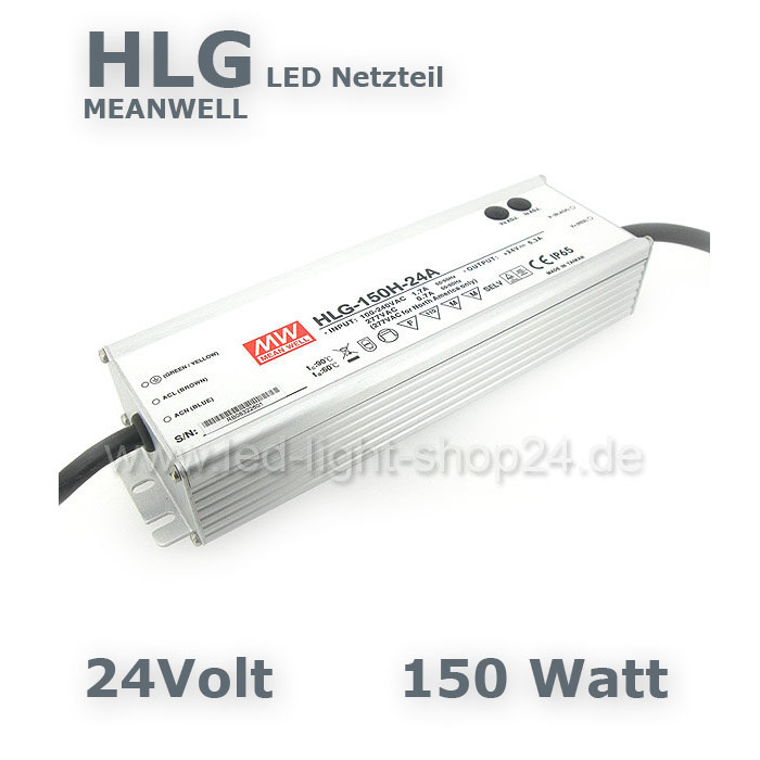 LED Trafo für Beleuchtung Meanwell HLG 150 Watt 24 Volt