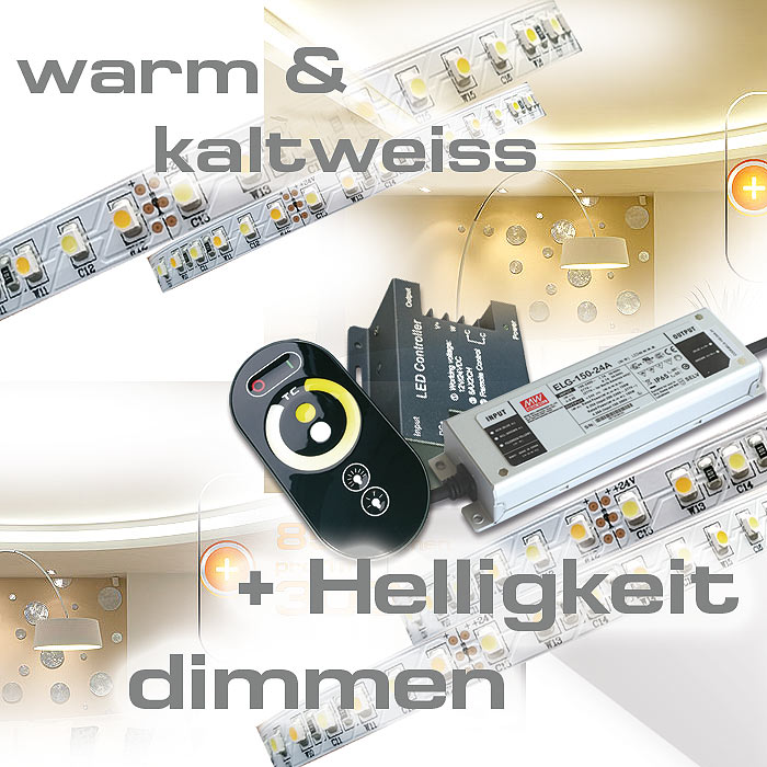 Led Streifen Set 20m dualweiss CCT für indirekte Beleuchtung komplett