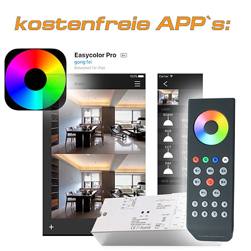 Wifi Led Steuerung im App Store für Controller von farbigen LED Bändern