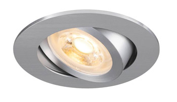 Indirekte-Beleuchtung-Einbaustrahler in Gehäusefarbe silber als GU10 Spot für Deckeneinbau LED dimmbar