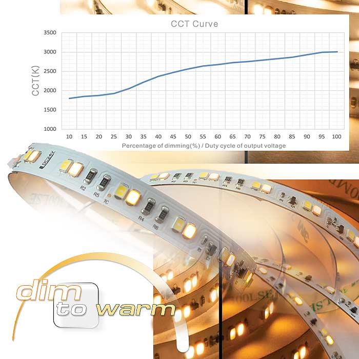 Dim to warm LED Streifen kaufen: dim2warm Farbtemperaturänderung