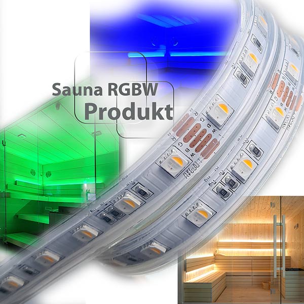 RGB Sauna Lichtset in RGB als Komplettset für die Saunakabine