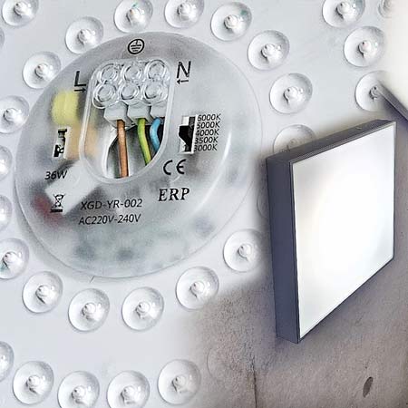 Detauil Ansicht: Ringlampe T5 Ersatz als LED Platine magnetisch und rund einstellbare Lichtfarbe