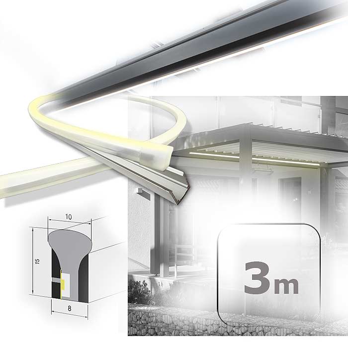 Leuchtmittel für Vordach-Licht in 300cm Länge
