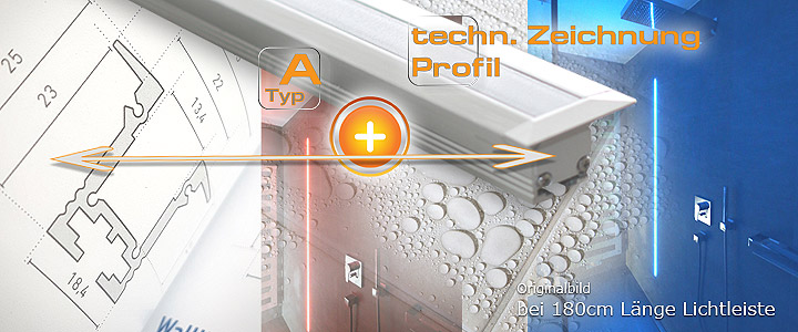 LED Profil wasserdicht vergossen Typ T-Profil