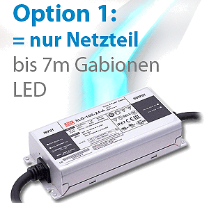 Netzteil im Set bei einem Gabionen Komplett Set Lichtfarbe RGB