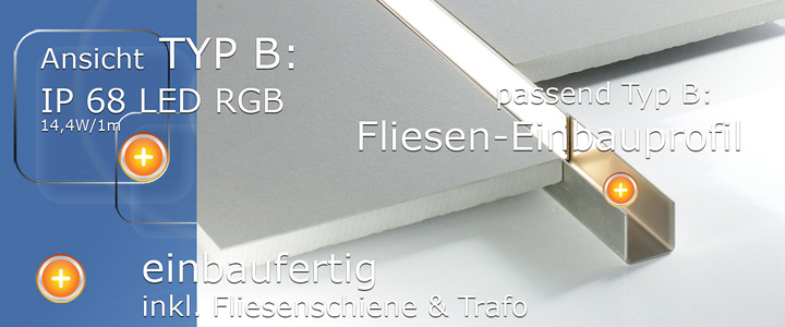 LED Profil in Fliese Beleuchtung