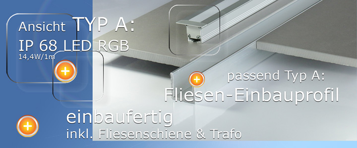 LED Leiste Bad als Lichtschiene in Fliesen