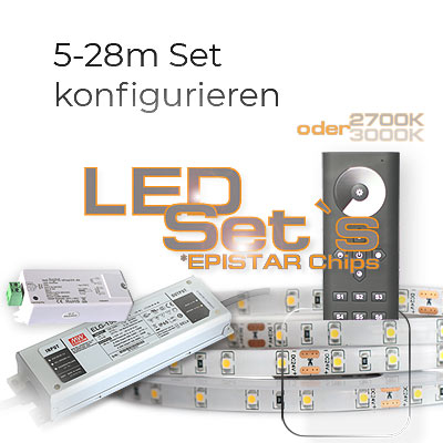 Weisse LED Streifen mit Fernbedienung dimmen und nach Länge auswählen