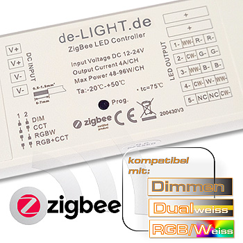Zigbee RGB Controller LED Beleuchtung in Decken RGBW CCT und weiss